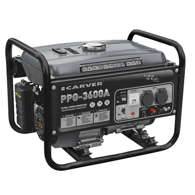 Генератор CARVER PPG- 3600 А, бензиновый, 2.5/2.8 кВт, 220 В, бак 15 л, ручной старт