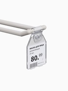 Ценникодержатель на крючок, откидной, 2.9×6.7 см, цвет прозрачный - Фото 2