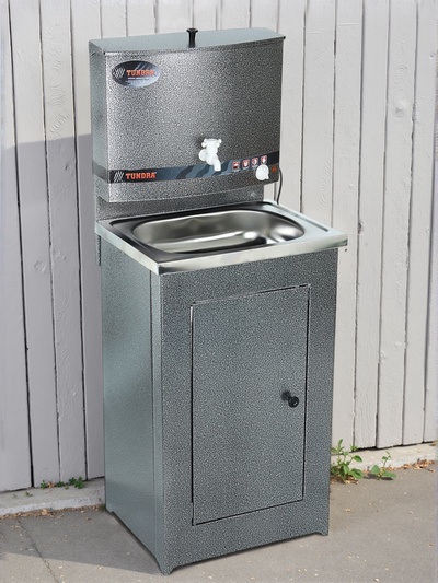 Умывальник TUNDRA, с ЭВН, нержавеющая мойка, 1250 Вт, 17 л, цвет серебро