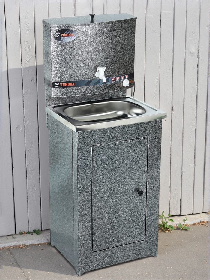 Умывальник TUNDRA, с ЭВН, нержавеющая мойка, 1250 Вт, 17 л, цвет серебро - Фото 1