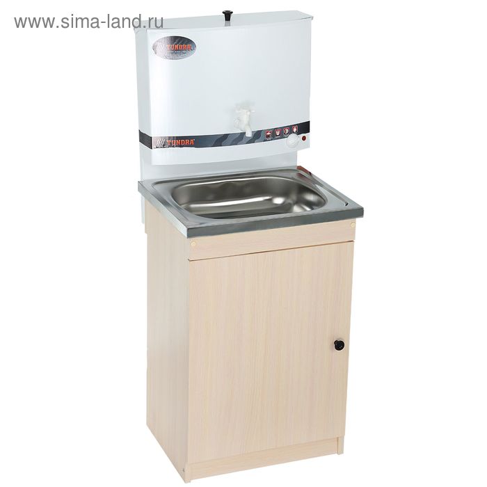 Умывальник TUNDRA, с ЭВН, нержавеющая мойка, 1250 Вт, 17 л, ЛДСП, белый - Фото 1