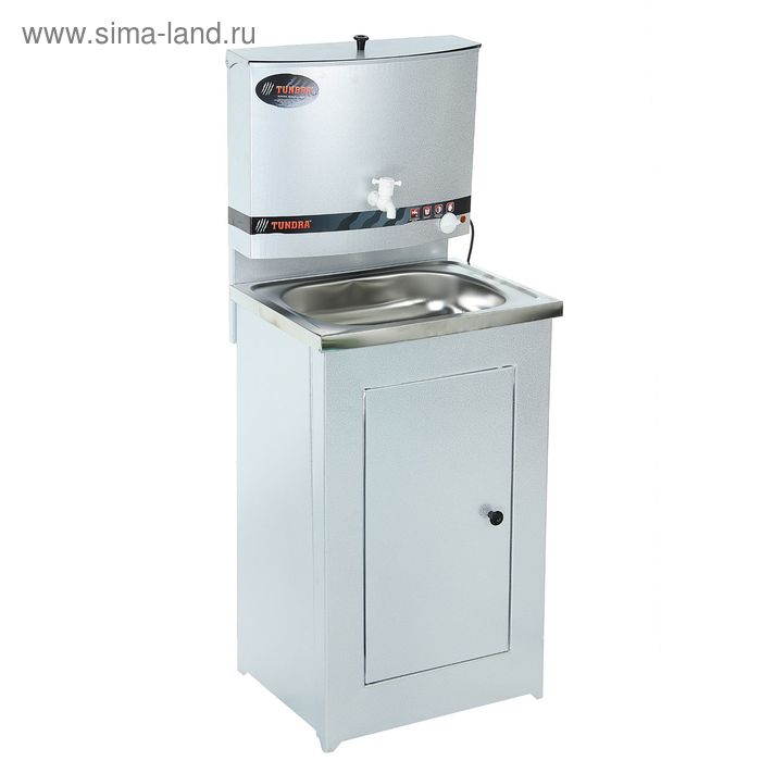 Умывальник TUNDRA, с ЭВН, нержавеющая мойка, 1250 Вт, 17 л, цвет белое золото - Фото 1