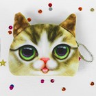 Мягкий кошелёк «Котик», зелёные глазки - Фото 1