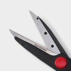 Набор ножей кухонных на подставке Доляна, 6 предметов: ножи 8 см, 11 см, 13 см, 19 см, 20 см, ножницы, цвет чёрный - Фото 8