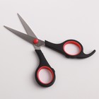 Ножницы парикмахерские с упором, лезвие — 6 см, цвет чёрный/красный - фото 8317111