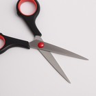 Ножницы парикмахерские с упором, лезвие — 6 см, цвет чёрный/красный - Фото 3