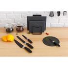 Нож кухонный с антиналипающим покрытием Доляна «Супер-блэк», лезвие 8.5 см, чёрный - Фото 5