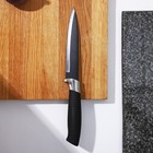 Нож кухонный с антиналипающим покрытием Доляна «Супер-блэк», лезвие 13 см, цвет чёрный - фото 10729759