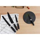 Нож кухонный с антиналипающим покрытием Доляна «Супер-блэк», лезвие 13 см, цвет чёрный - Фото 4
