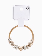 Браслет с шармами «Марджери», зтразы, сердце, белый в золоте, d=6.5 см - Фото 4