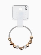 Браслет с шармами «Марджери», стразы, сердце, белый в серебре, d=6.5 см  (артикул 1886574)  большой выбор товаров оптом и в розницу по низким ценам с доставкой