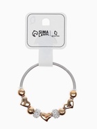 Браслет с шармами «Марджери», стразы, сердце, белый в серебре, d=6.5 см  (артикул 1886574)  большой выбор товаров оптом и в розницу по низким ценам с доставкой