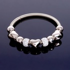 Браслет с шармами «Марджери», стразы, сердце, белый в серебре, d=6.5 см - Фото 3