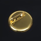 Основа для броши с круглым основанием СМ-367, (набор 5 шт.) 35 мм, цвет золото - фото 8317141