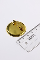 Основа для броши с круглым основанием СМ-367, (набор 5 шт.) 35 мм, цвет золото - Фото 2