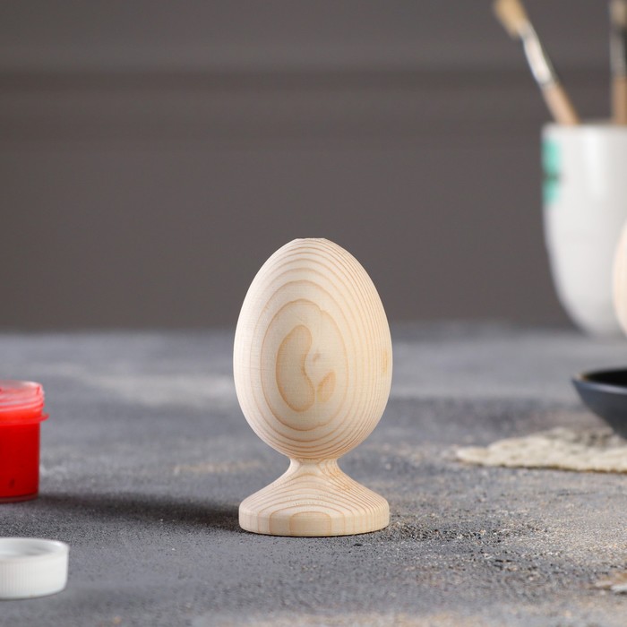 Яйцо пасхальное, деревянное, на подставке, декупаж, 9,5-9 х 5,5-5 см - Фото 1