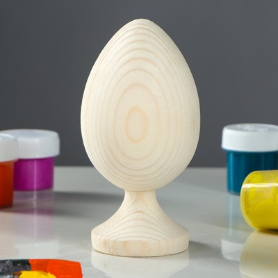 Яйцо пасхальное, деревянное, на подставке, декупаж, 11-10 х 6-5,5 см