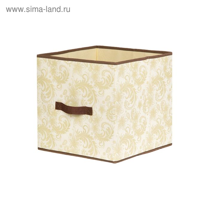 Кофр складной для хранения "Бежевый узор", ручка, без крышки, 31 х 31 х 31 см - Фото 1