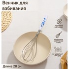 Венчик для взбивания Доляна «Флер», 28 см, нержавеющая сталь, белый - Фото 1