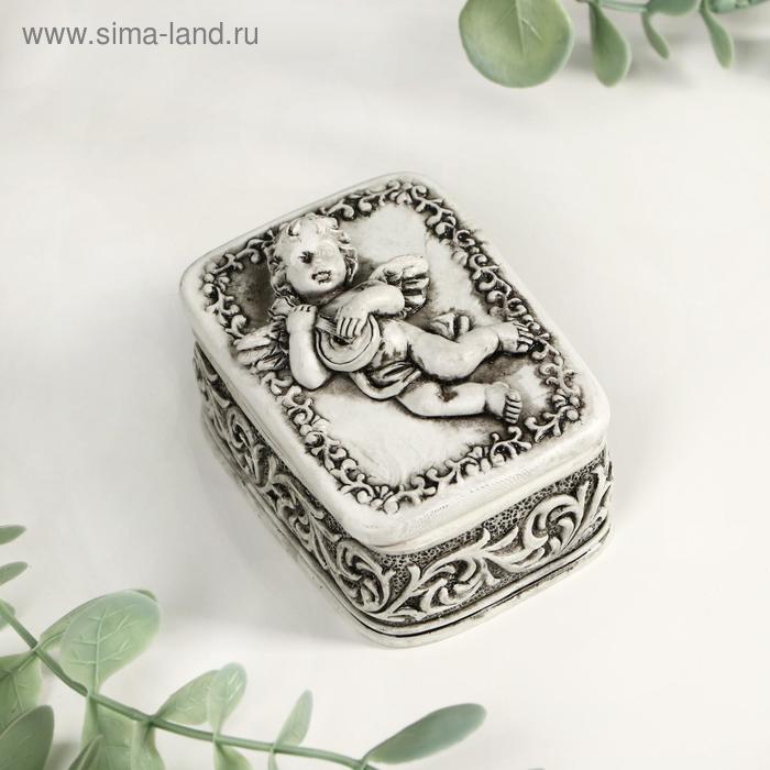 Шкатулка полистоун "Ангел-музыкант" МИКС 4х7х5,4 см - Фото 1