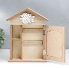 Ключница настенная «Фиалки в горшочке», панно, дерево, 4 крючка, 26.5×19×6 см - Фото 3