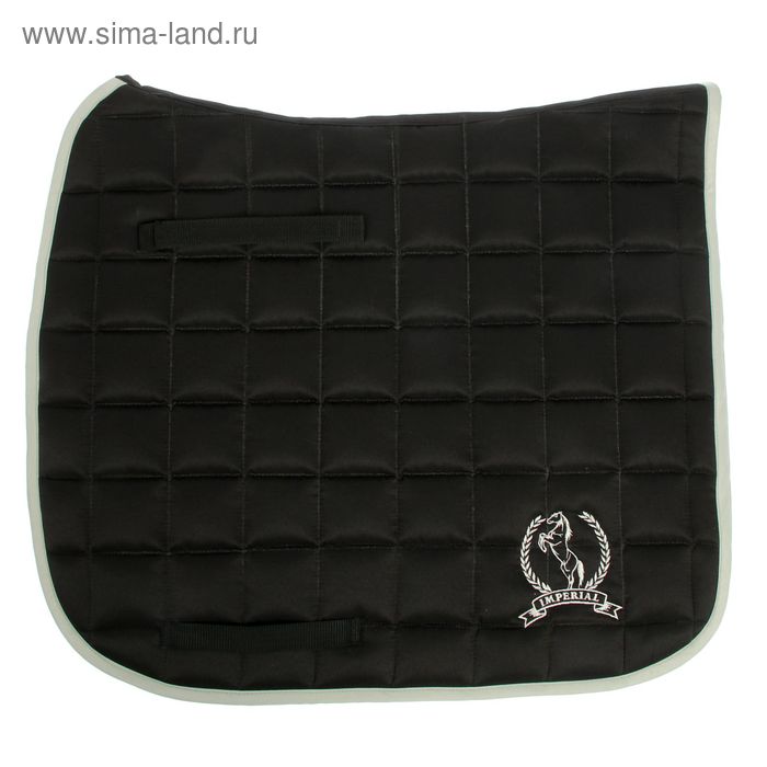 Вальтрап выездковый, черный/бежевый кант - Фото 1