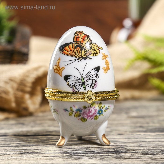 Шкатулка "Бабочки" 7,5х4,5 см - Фото 1