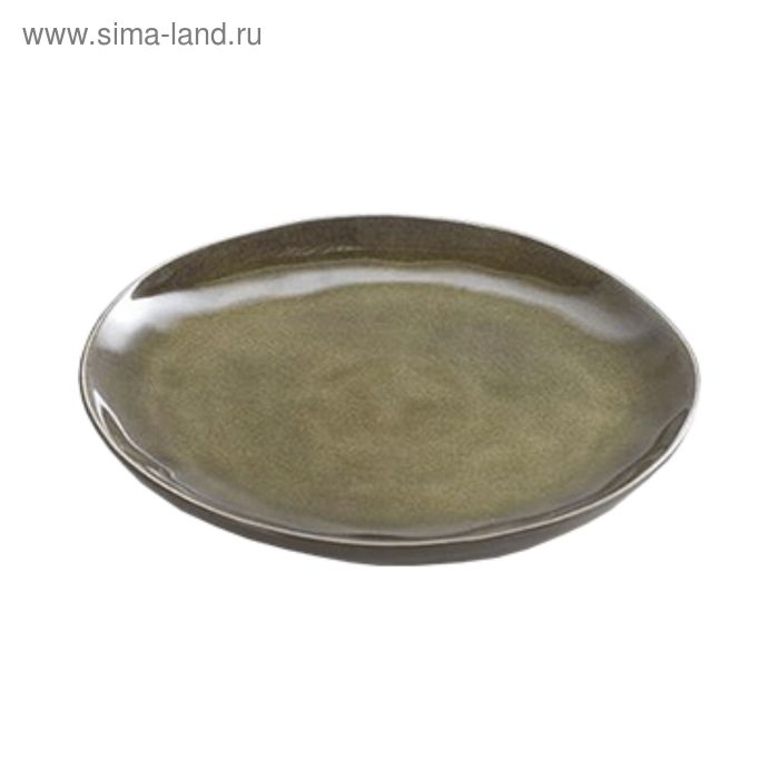 Тарелка "Пьюр" керамика, d=20,5 см, цвет зелёный - Фото 1