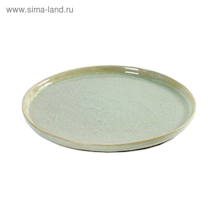 Тарелка "Пьюр" керамика, d=21,5 см, цвет зелёный - Фото 1