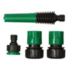 Набор: насадка для полива, коннектор, коннектор с аквастоп 3/4" (19 мм), адаптер1/2"−3/4" (12 мм−19 мм), ABS−пластик - Фото 1