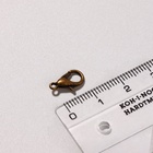 Замок карабин СМ-536, 10 шт. 12×7 мм, цвет чернёной медный - Фото 2