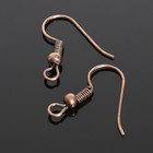 Швензы для сережек-крючки с бусиной (набор 5 пар), цвет чернёная медь - Фото 3