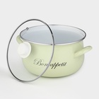 Кастрюля эмалированная «Лайм», 5,1 л, d=30 см, стеклянная крышка, индукция, цвет светло-зелёный - Фото 2