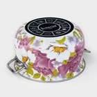 Кастрюля эмалированная «Пион», 5,1 л, d=22 см, стеклянная крышка, индукция - Фото 3