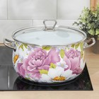 Кастрюля эмалированная «Пион», 5.7 л, стеклянная крышка, индукция - Фото 4