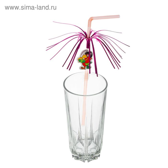 Набор коктейльных трубочек с дождиком "Попугай-пират", 6 шт. - Фото 1