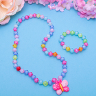 Набор детский "Выбражулька" 2 предмета: кулон, браслет, бабочка с бусинами, цвет МИКС - Фото 6
