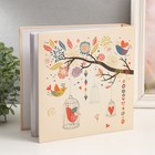 Фотоальбом на 200 фото 10х15 см "Нарисованные птицы" бумажные листы МИКС 22,5х22х5 см - Фото 2