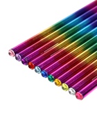 Карандаш чернографитный, НВ, заточенный, корпус радуга, голография, со стразой 1963299