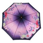 Зонт автоматический "Цветы", R=50см, цвет фиолетовый - Фото 1