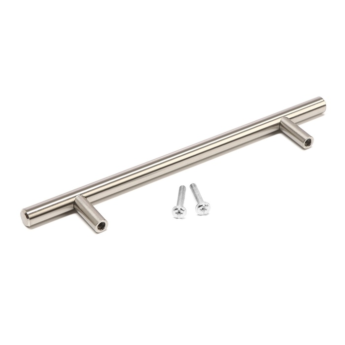 Ручка-рейлинг, d=10 мм, м/о 128 мм, цвет сатиновый никель - фото 18508502