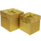 Набор коробок 2 в 1 "Золотой", 17 х 17 х 18,5 - 14,5 х 14,5 х 19 см - Фото 1