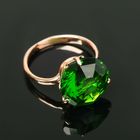 Кольцо "Грация", позолота, цвет зелёный, 18 размер - Фото 1