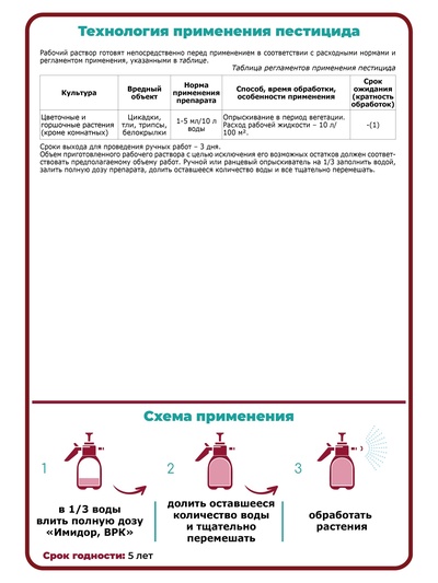 Средство от вредителей на горшечных и цветочных растениях "Имидор", ампула, 1,5 мл