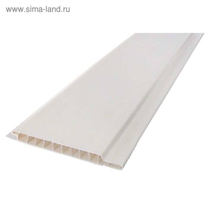 Стеновая панель ПВХ «Вагонка», 3000×100 мм, цвет белый - Фото 1