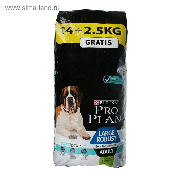 Сухой корм PRO PLAN для крупных собак, мощное тело, ягненок, 14 + 2.5 кг - Фото 1