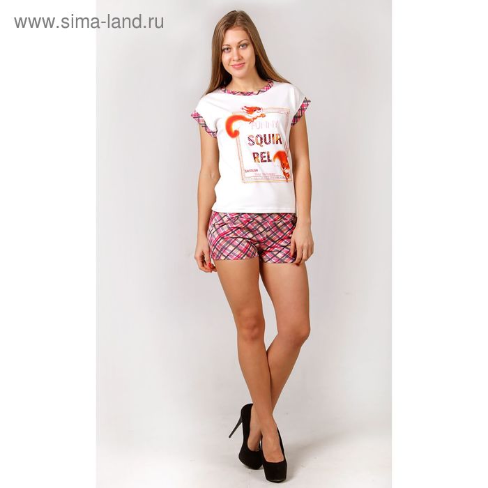 Комплект женский (футболка, шорты) ТК-299 МИКС, р-р 42 - Фото 1