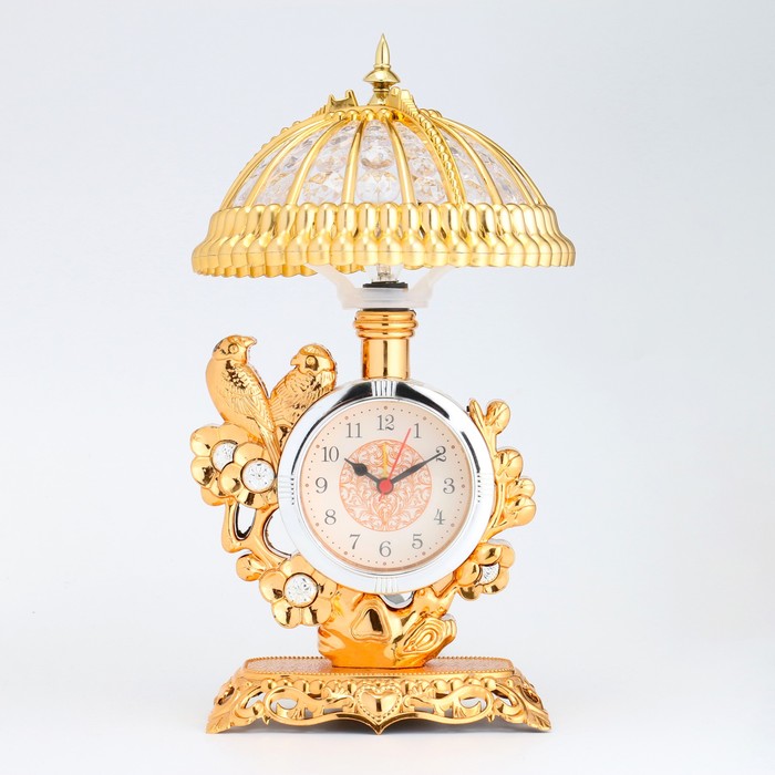 Часы - будильник "Каминные. Попугаи", с подсветкой - ночником, дискретный ход, 16 х 31 см - Фото 1