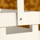 Кашпо деревянное 24.5×13.5×9 см "Двушка Лайт", двухреечное, белый Дарим Красиво - Фото 4