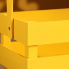Кашпо деревянное 24.5×13.5×9 см "Двушка Лайт", двухреечное, жёлтый Дарим Красиво - Фото 5